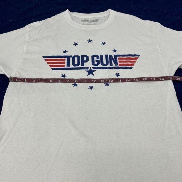 Top Gun Shirt Adult M (38/40) White Paramount Licensed Graphic Crew Neck - Picture 8 of 9